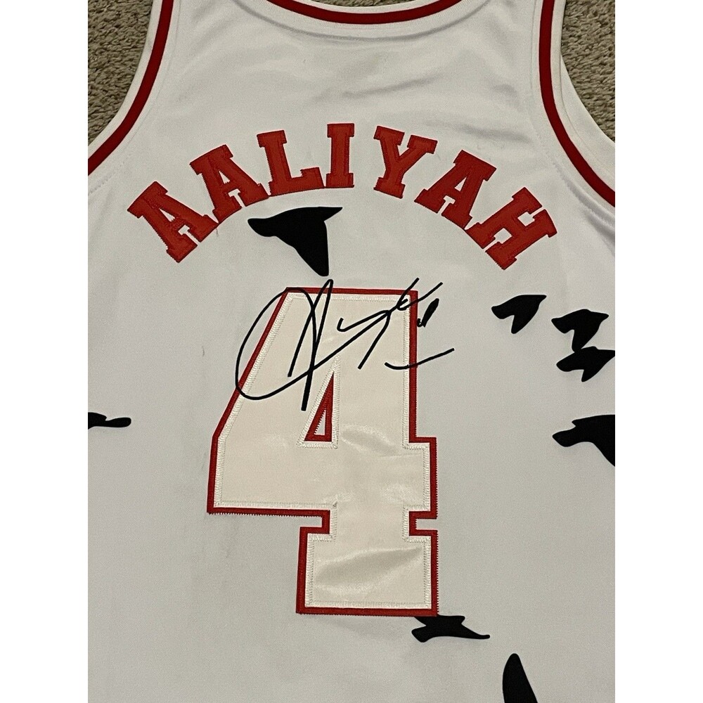 Aaliyah Basketball Shirt Mens L White Red Headgear Classics Jersey Graphic - Picture 4 of 5